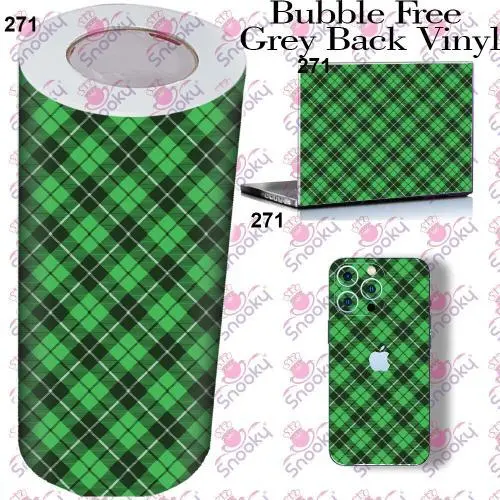 Green Check Printed Wrapping Skin Roll